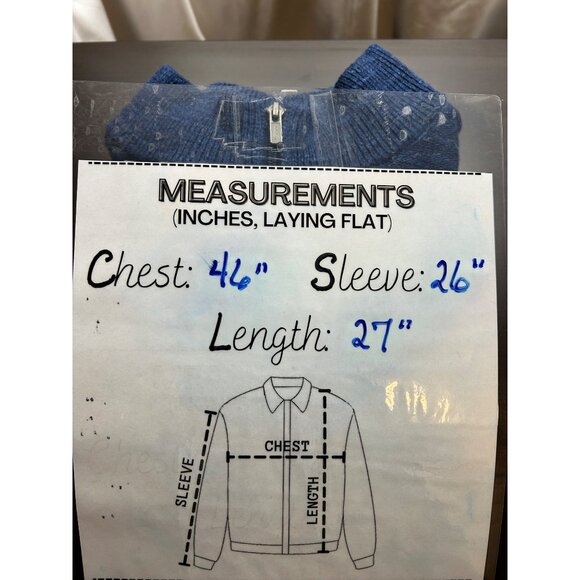 L.L. Bean Sweater Mens Large Organic Cotton Blue Qtr Zip Blue Grandpa Preppy - Picture 7 of 7